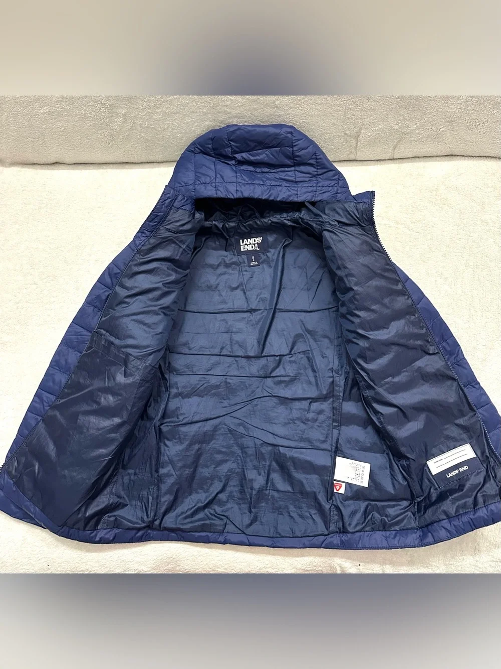 Lands' End Quilted Jacket Boys Size 8 Years Excellent Condition